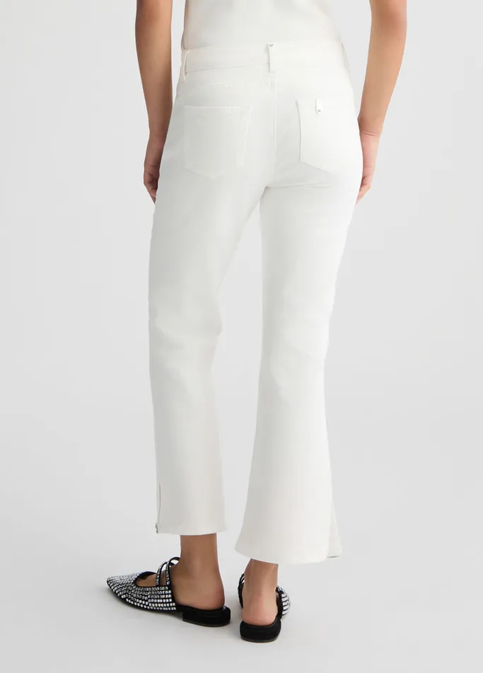 Women Liujo Trousers Bottom Up Bootcut Jeans With Rhinestones White Wool