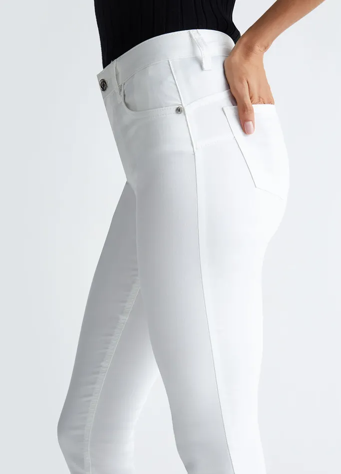 Women Liujo Trousers Bottom Up Skinny Pants White Wool