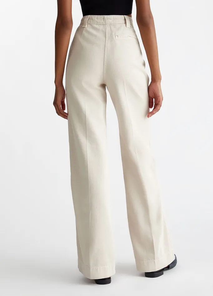 Women Liujo Trousers Cotton StraightLeg Trousers Grey