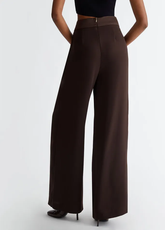 Women Liujo Trousers Envers Satin Trousers Chocolate