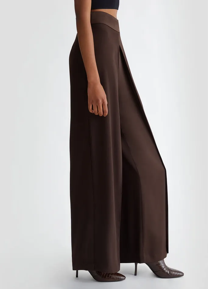 Women Liujo Trousers Envers Satin Trousers Chocolate