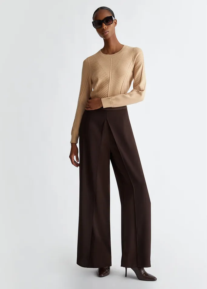 Women Liujo Trousers Envers Satin Trousers Chocolate