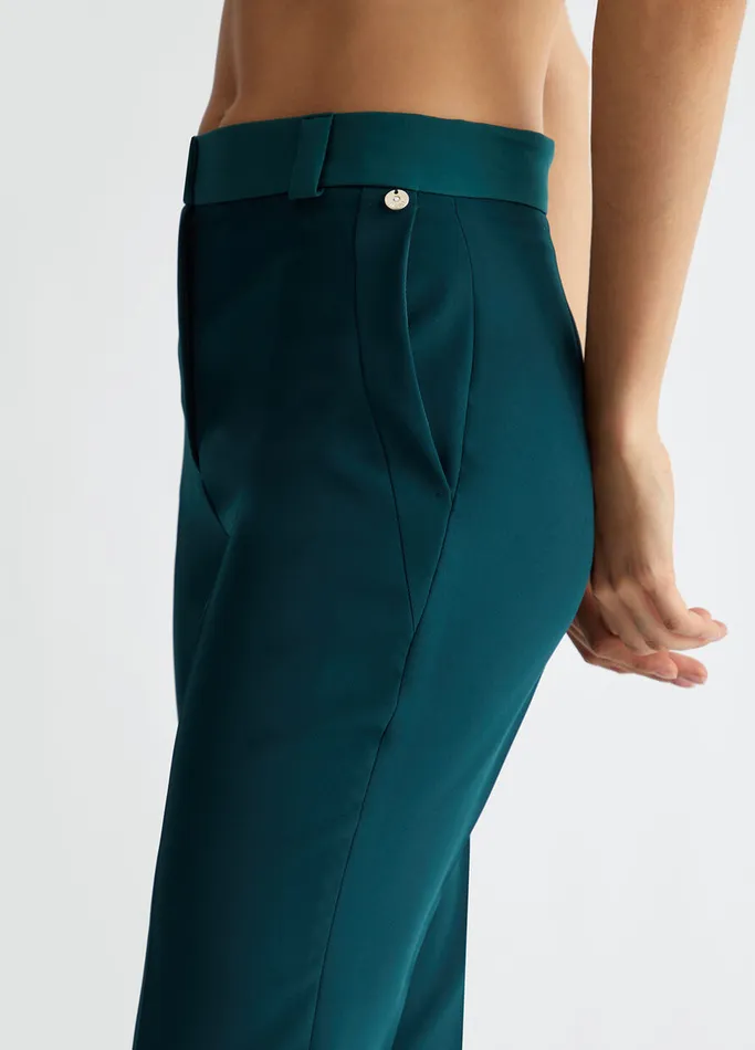 Women Liujo Trousers Fit and Flare Suit Trousers Green