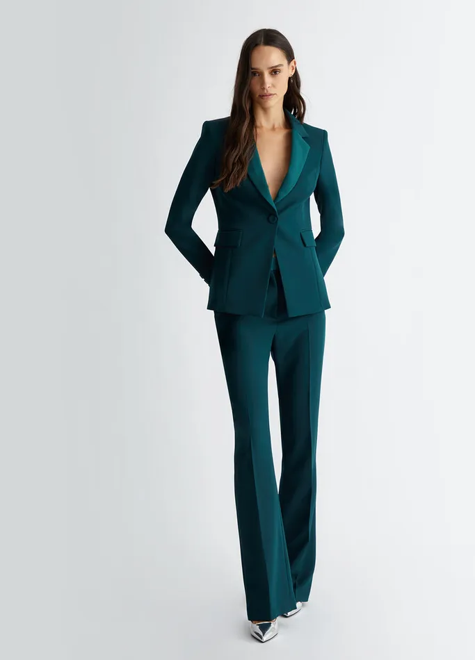 Women Liujo Trousers Fit and Flare Suit Trousers Green