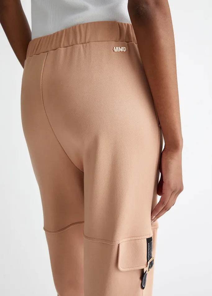 Women Liujo Trousers Fleece Cargo Pants Peach