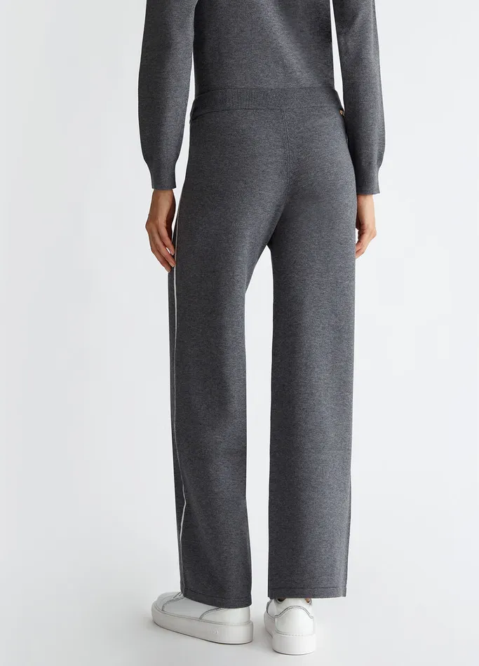 Women Liujo Trousers Knit Jogging Pants Anthracite