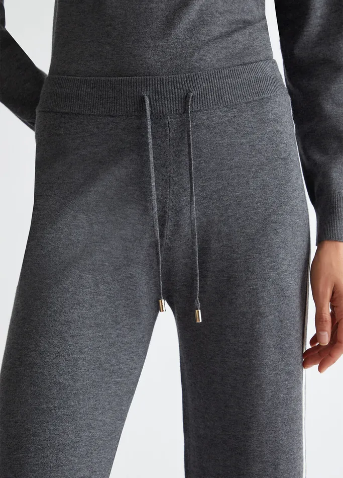 Women Liujo Trousers Knit Jogging Pants Anthracite