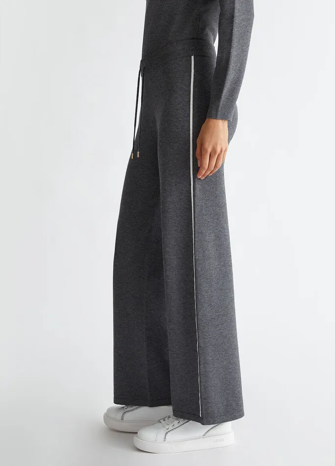 Women Liujo Trousers Knit Jogging Pants Anthracite