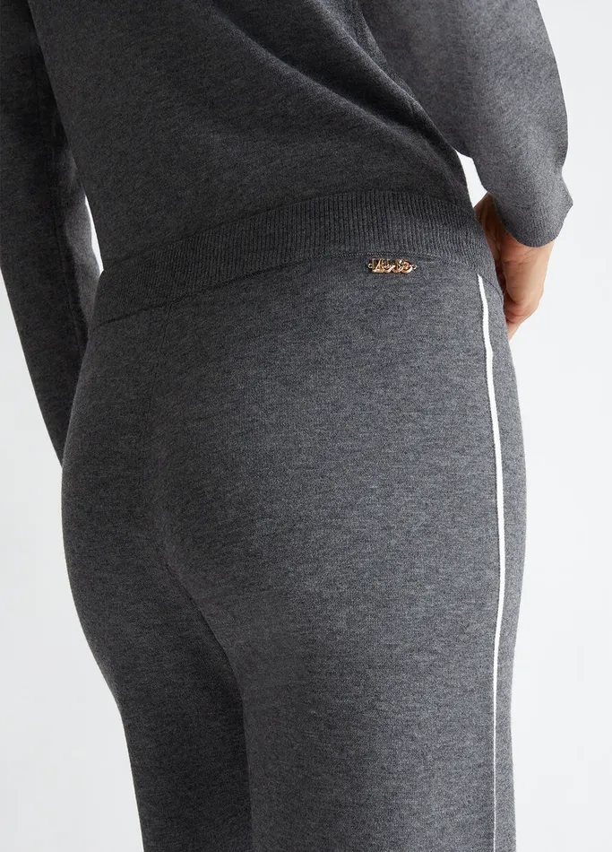 Women Liujo Trousers Knit Jogging Pants Anthracite