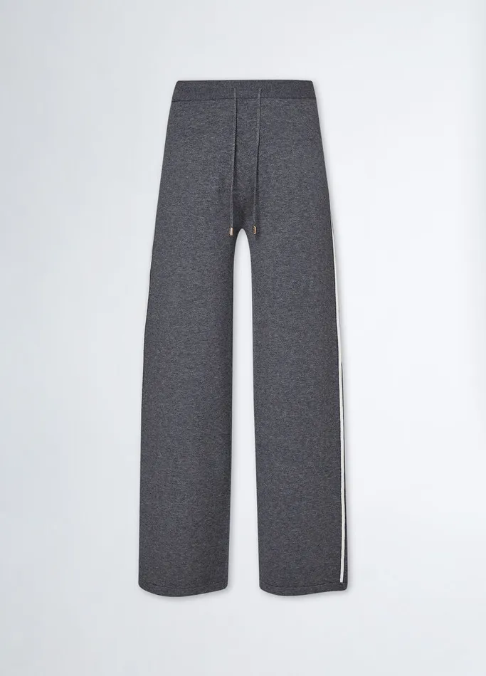 Women Liujo Trousers Knit Jogging Pants Anthracite