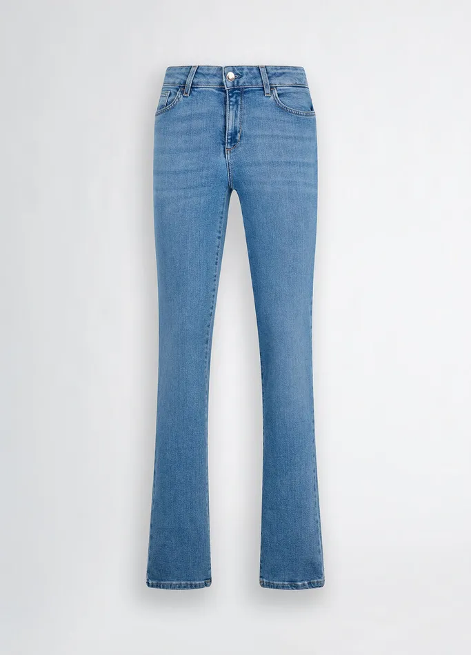 Women Liujo Trousers Light SlimFit Jeans With Rhinestones Light Denim
