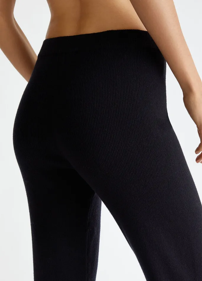 Women Liujo Trousers RibKnit Trousers Black