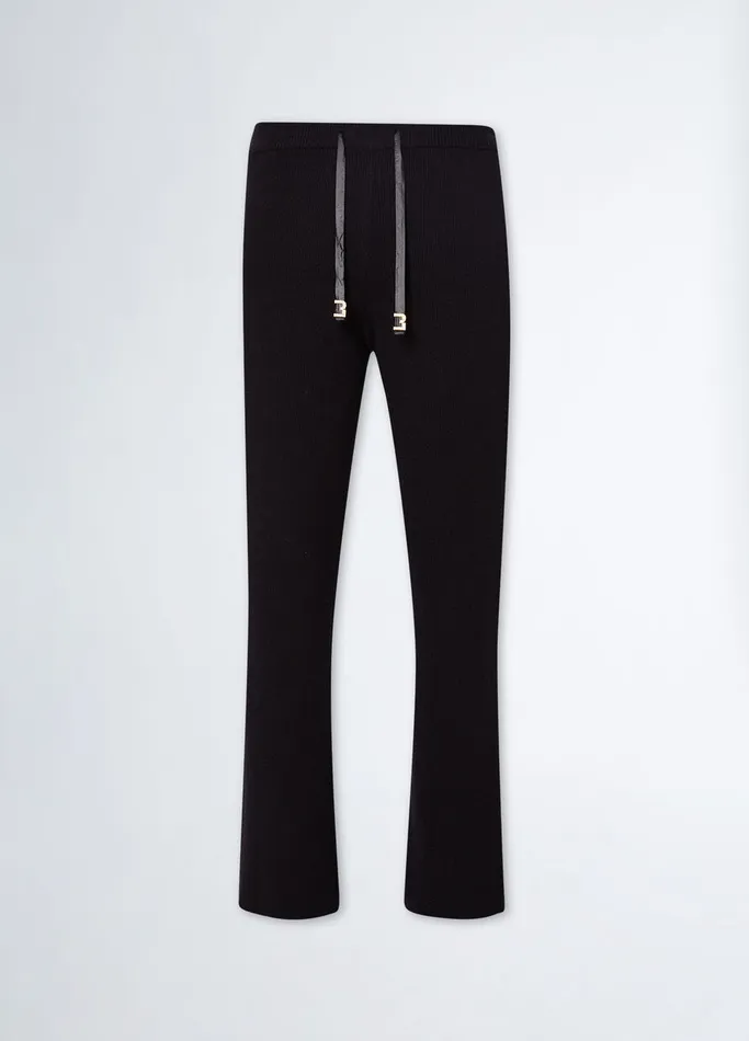 Women Liujo Trousers RibKnit Trousers Black