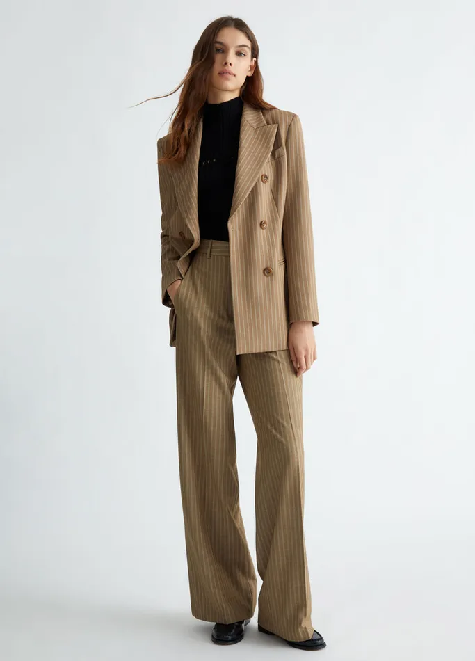 Women Liujo Trousers StraightLeg Suit Trousers Beige