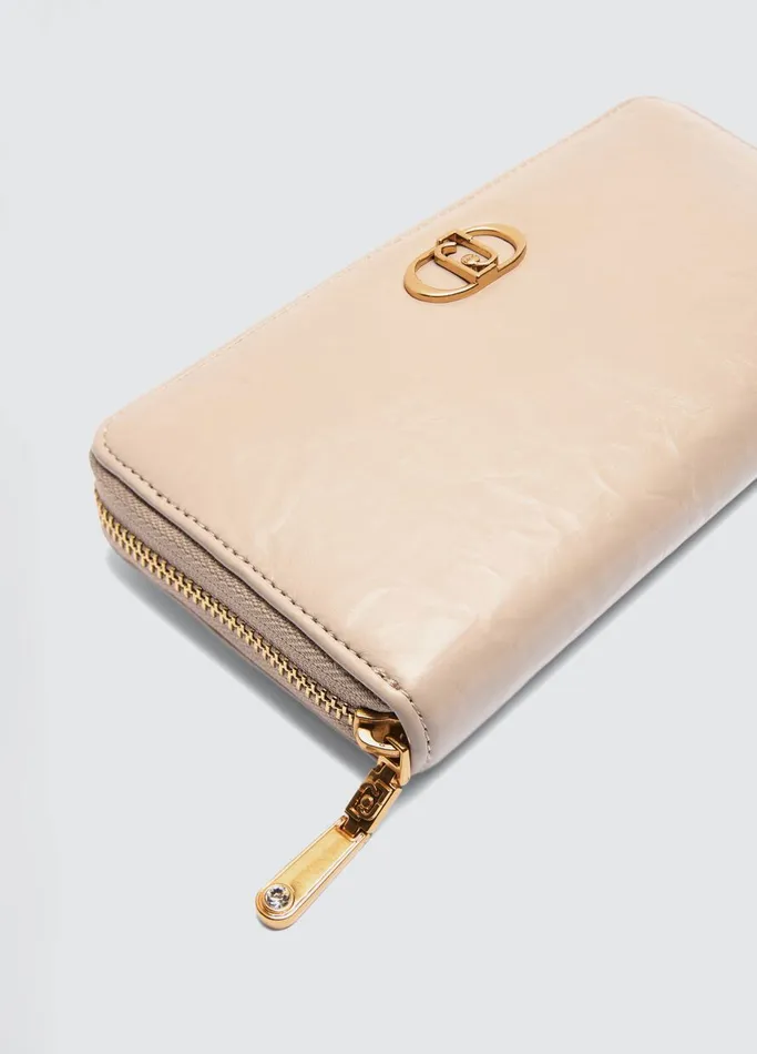 Women Liujo Wallets Large ZipAround Purse Dark Sand