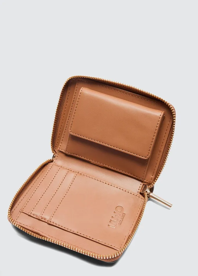Women Liujo Wallets Tumbled ZipAround Purse Brown