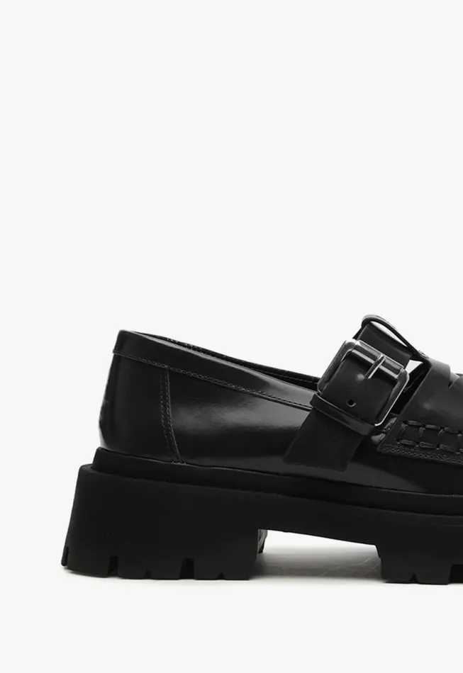 Women Loafers Schutz Shoes Alana Flat Black
