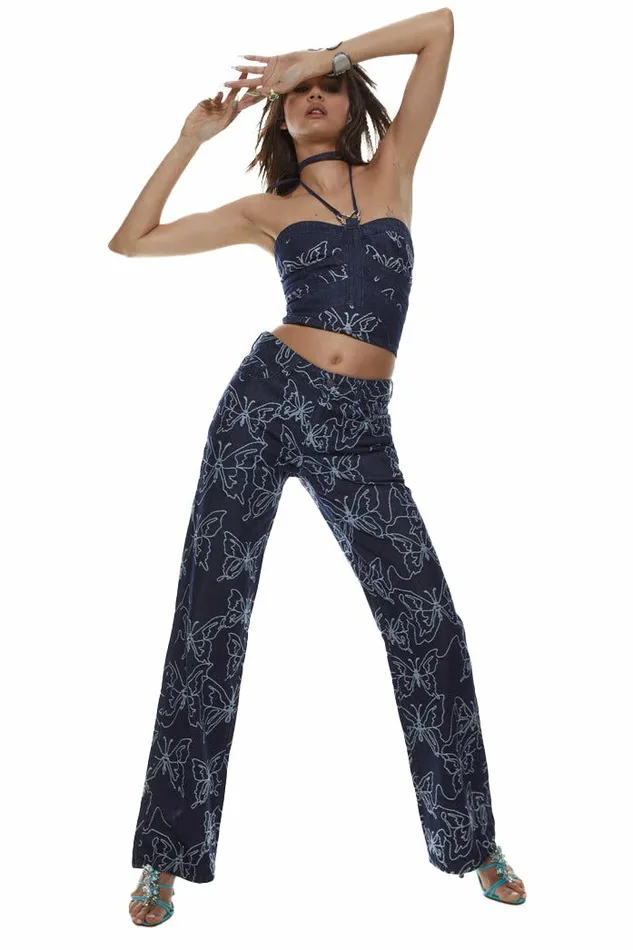 Women Lucia Corset Top Blue Jaded London Corsets