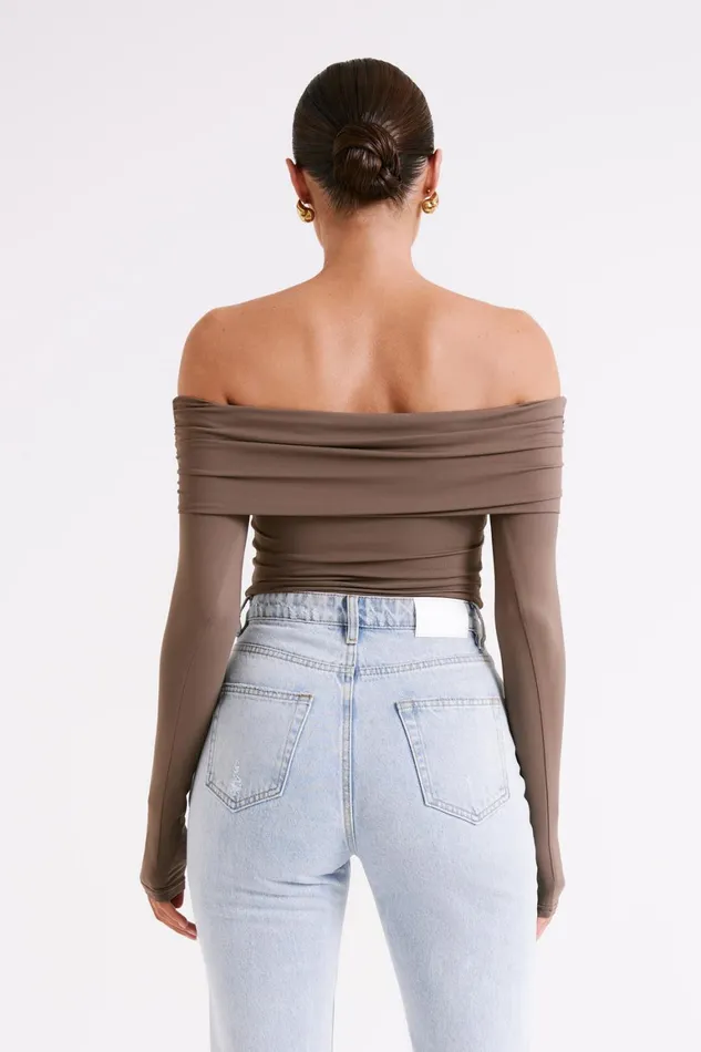 Women Lucinda Recycled Nylon Off Shoulder Top 8211 Coco Coco Meshki Basic Tops