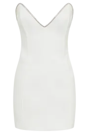 Women Madi Suiting Mini Dress With Diamante Rope 8211 White White Meshki Mini Dresses