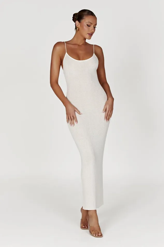 Women Magnolia Knit Midi Dress 8211 Ivory Ivory Meshki Midi Dresses