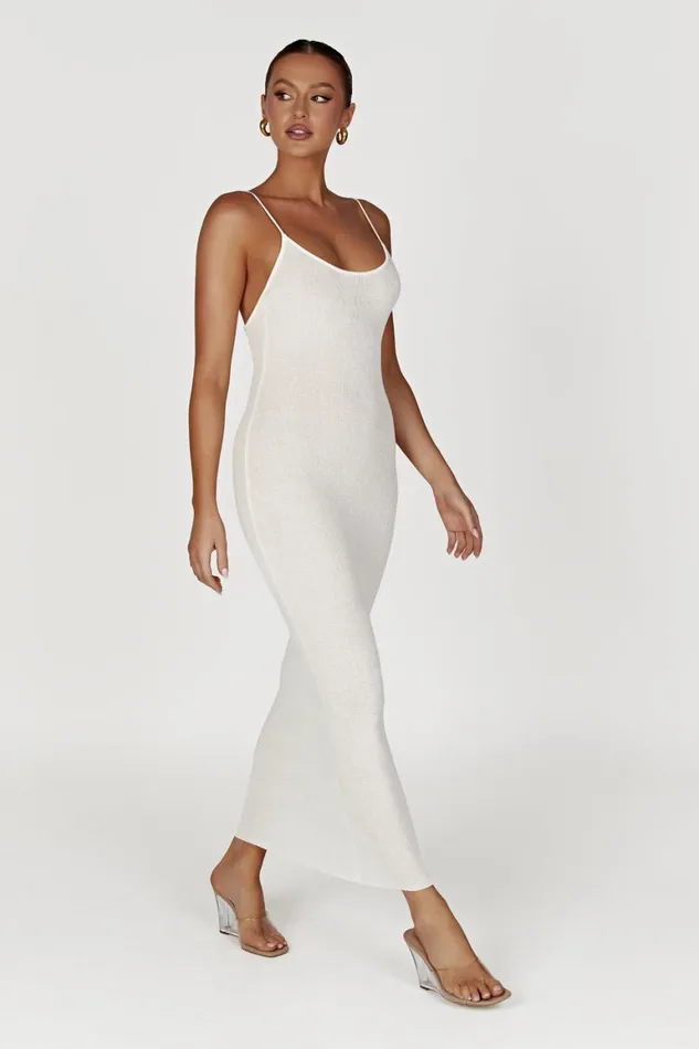 Women Magnolia Knit Midi Dress 8211 Ivory Ivory Meshki Midi Dresses