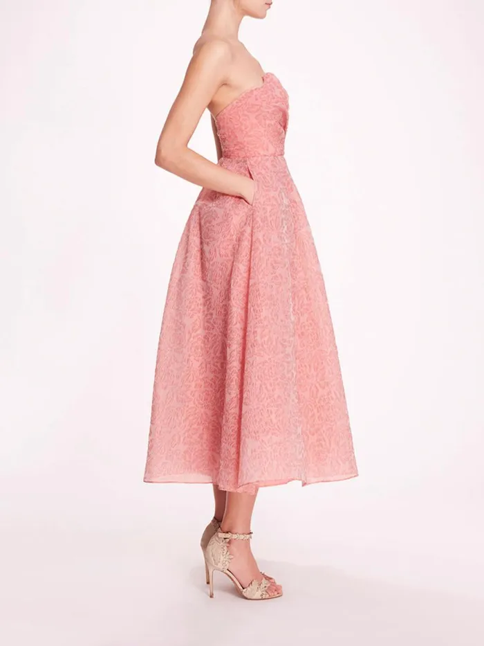 Women Marchesa Notte Marchesa Cloque Sweetheart Dress Pink