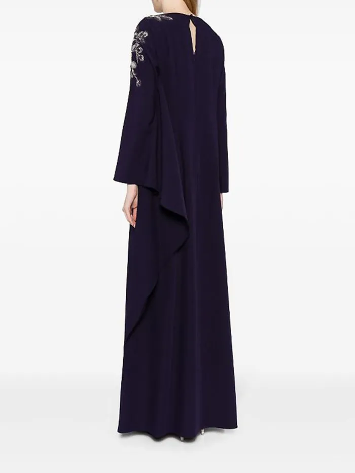 Women Marchesa Notte Marchesa Floral Embroidered Kaftan Navy