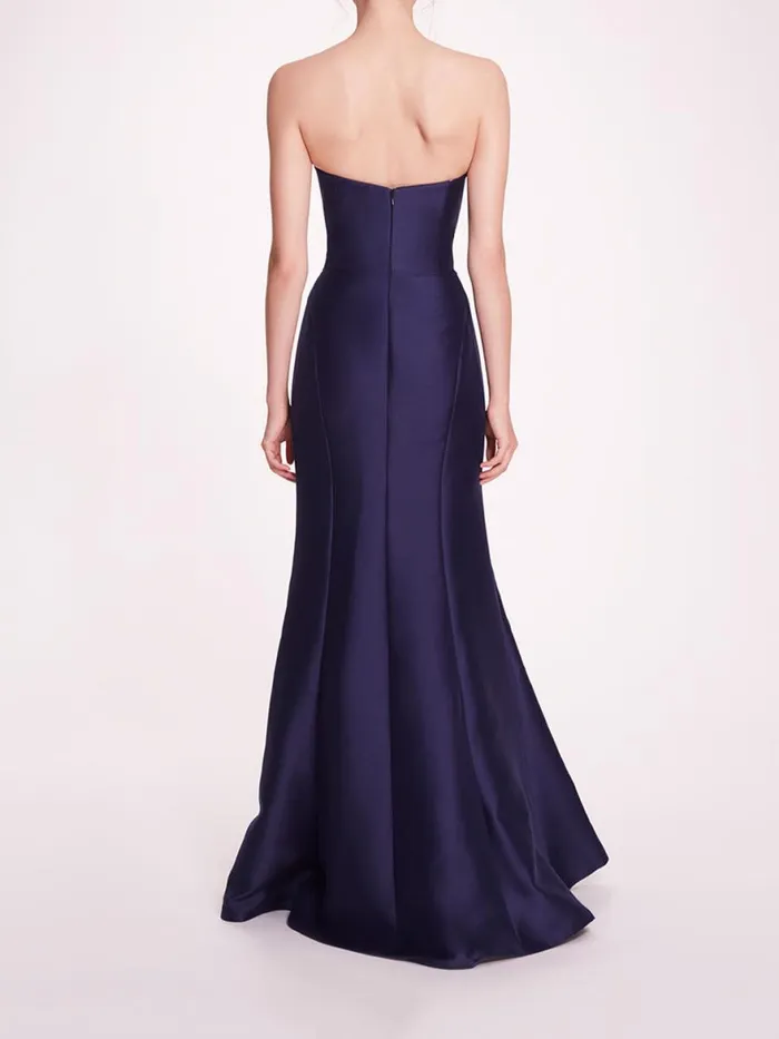 Women Marchesa Notte Marchesa Floral Mikado Gown Navy
