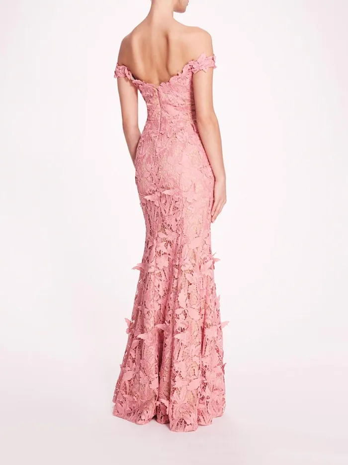 Women Marchesa Notte Marchesa Organic Lace Gown Rose