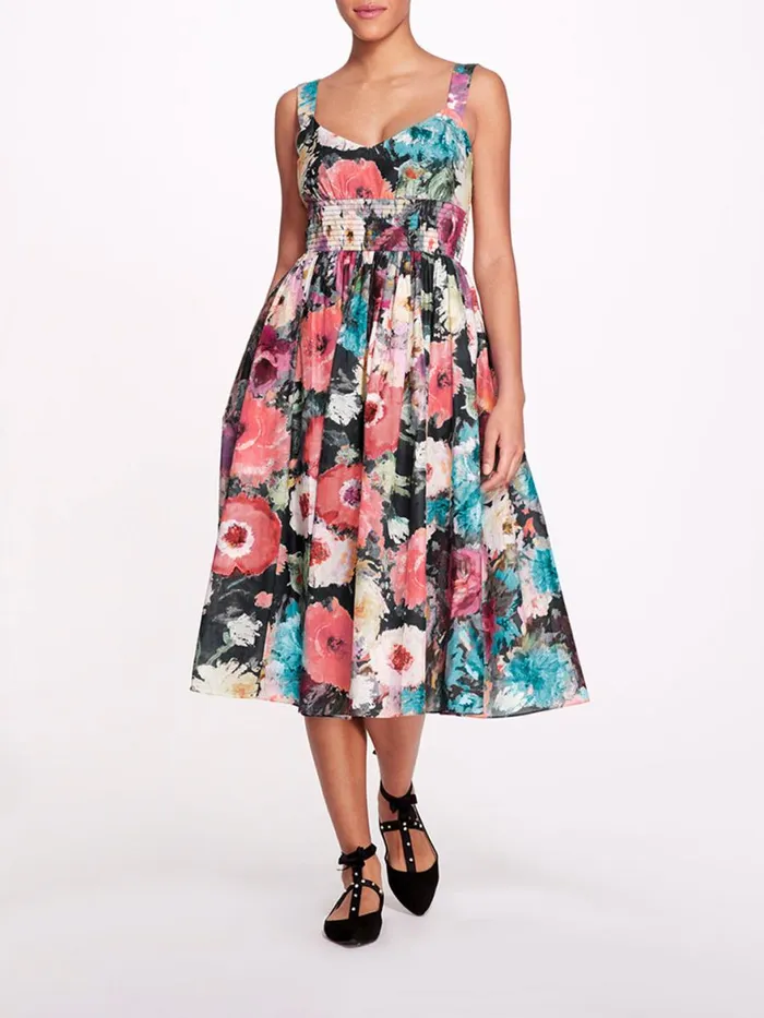 Women Marchesa Rosa Marchesa Betony Midi Black Multi