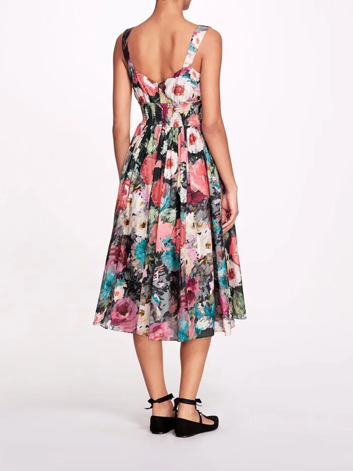 Women Marchesa Rosa Marchesa Betony Midi Black Multi