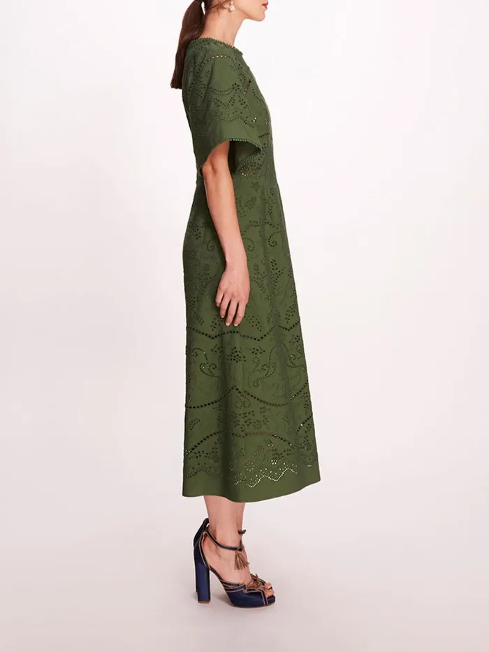 Women Marchesa Rosa Marchesa Dhalia Midi Dress Green