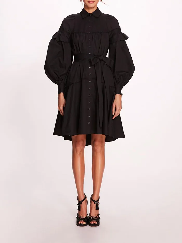 Women Marchesa Rosa Marchesa Laurel Shirtdress Black