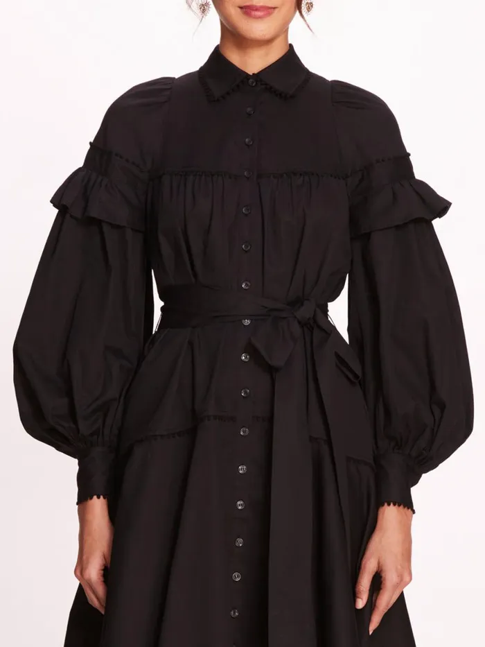 Women Marchesa Rosa Marchesa Laurel Shirtdress Black