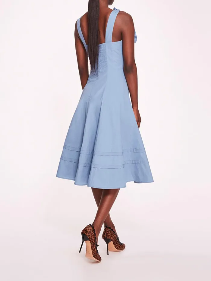Women Marchesa Rosa Marchesa Rosette Ruffle Sundress Denim Blue