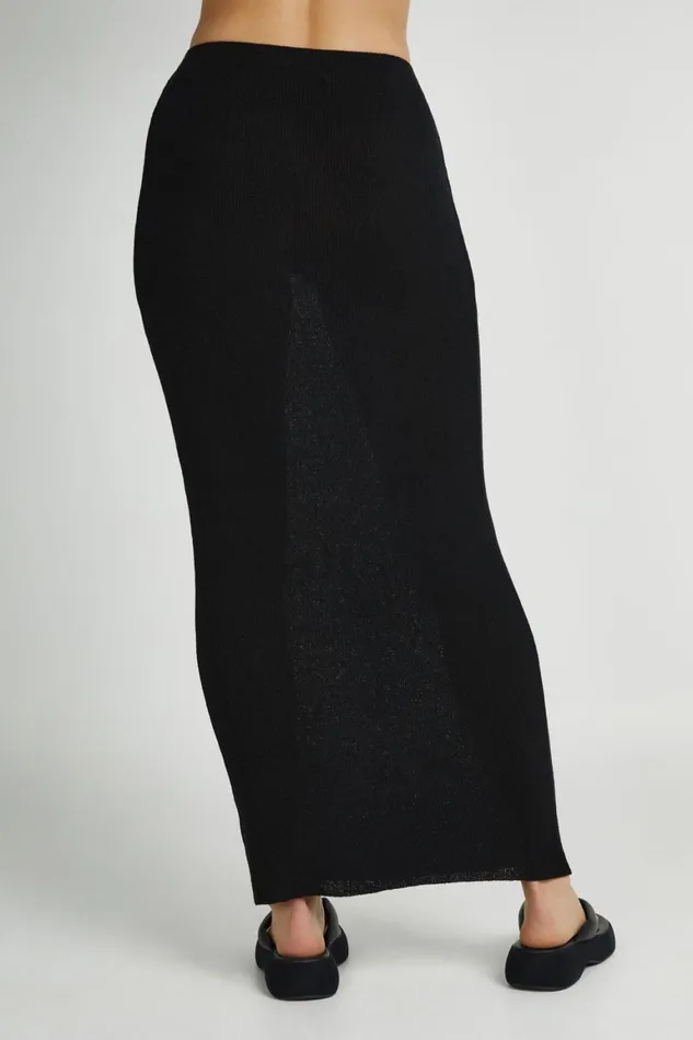 Women Maribelle Knit Maxi Skirt 8211 Black Black Meshki Skirts