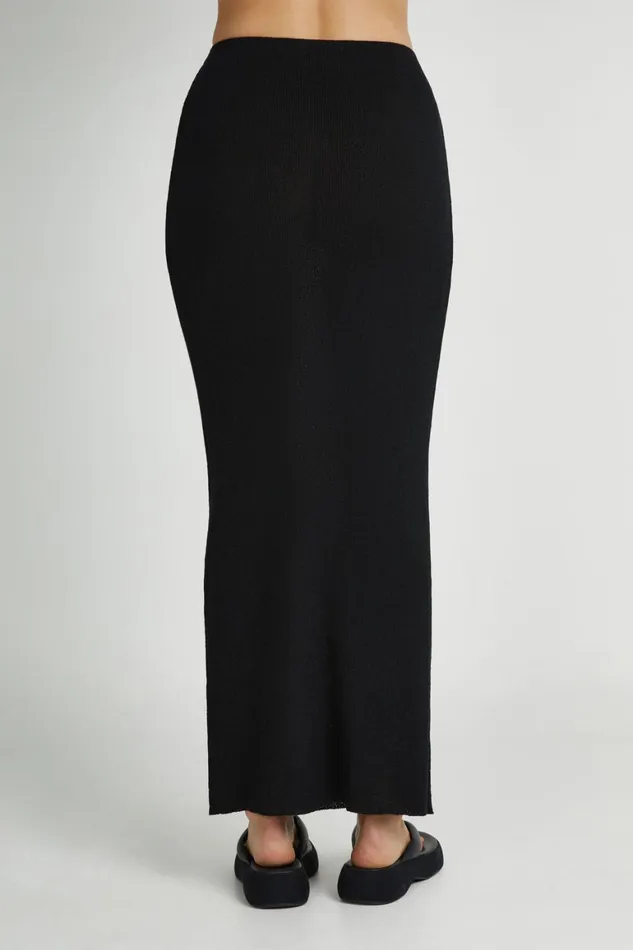 Women Maribelle Knit Maxi Skirt 8211 Black Black Meshki Skirts