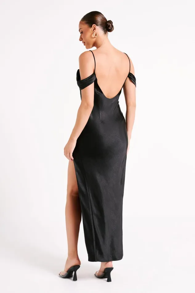 Women Mariposa Off Shoulder Maxi Dress 8211 Black Black Meshki Maxi Dresses