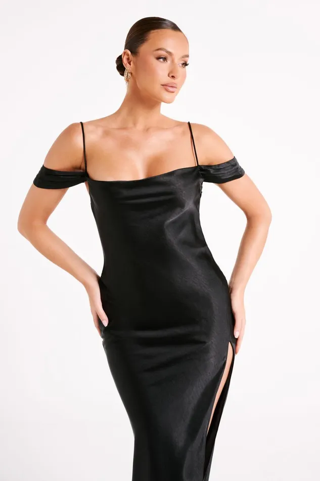 Women Mariposa Off Shoulder Maxi Dress 8211 Black Black Meshki Maxi Dresses