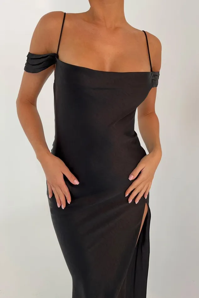 Women Mariposa Off Shoulder Maxi Dress 8211 Black Black Meshki Maxi Dresses