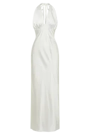 Women Marvelle Satin Halter Maxi Dress 8211 White White Meshki Maxi Dresses