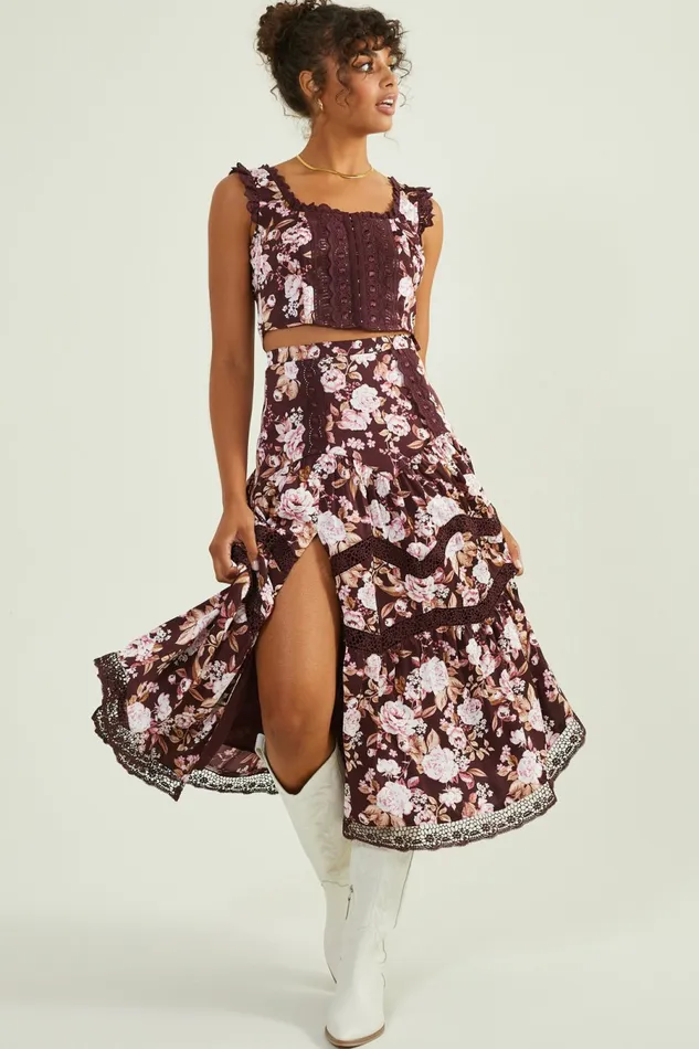 Women Matching Sets Altar8217d State Lacinda Floral Corset Top