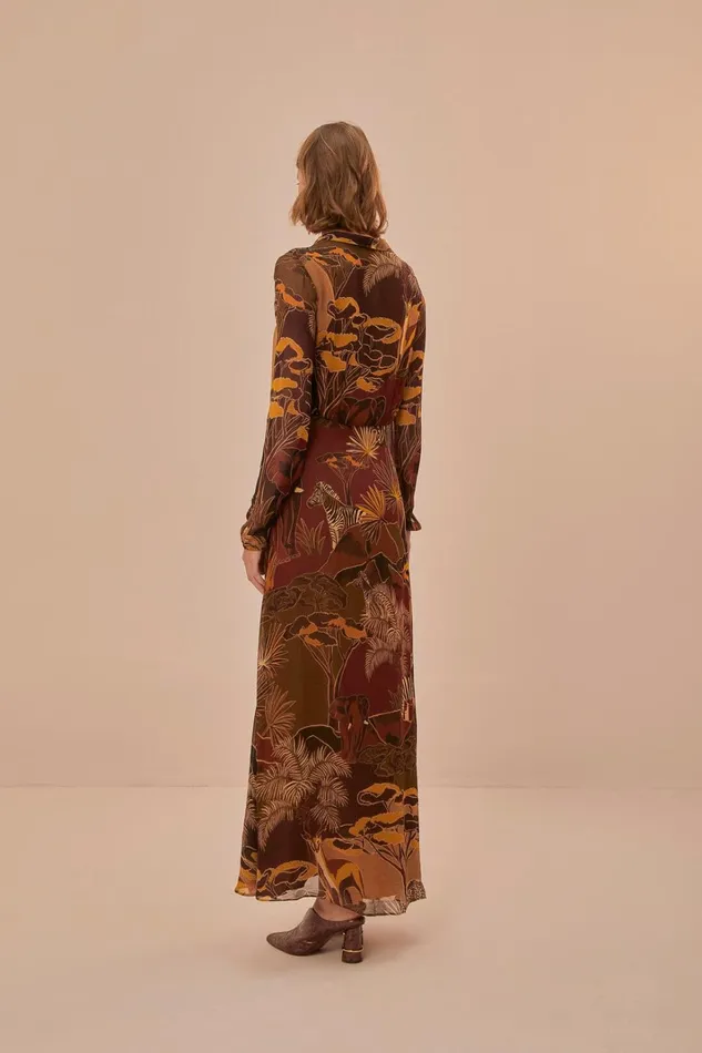 Women Maxi Dresses Farm Rio Caramel Savana Dream Maxi Dress