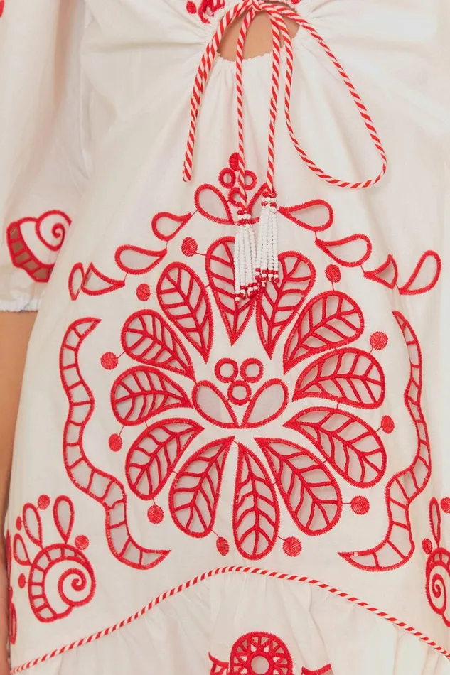 Women Maxi Dresses Farm Rio White Richelieu V Neck Maxi Dress