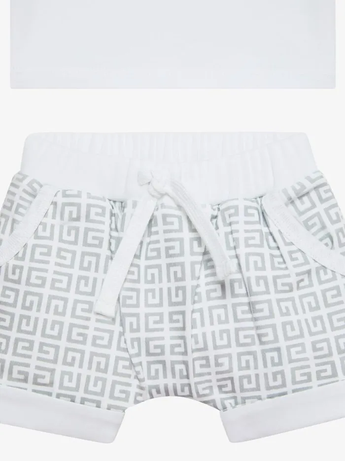 WomenMen Baby 1 Month To 3 Years Givenchy Tshirt Shorts And Bandana Gift Set Greywhite WomenMen Baby 1 Month To 3 Years Givenchy Tshirt Shorts And Bandana Gift Set Greywhite