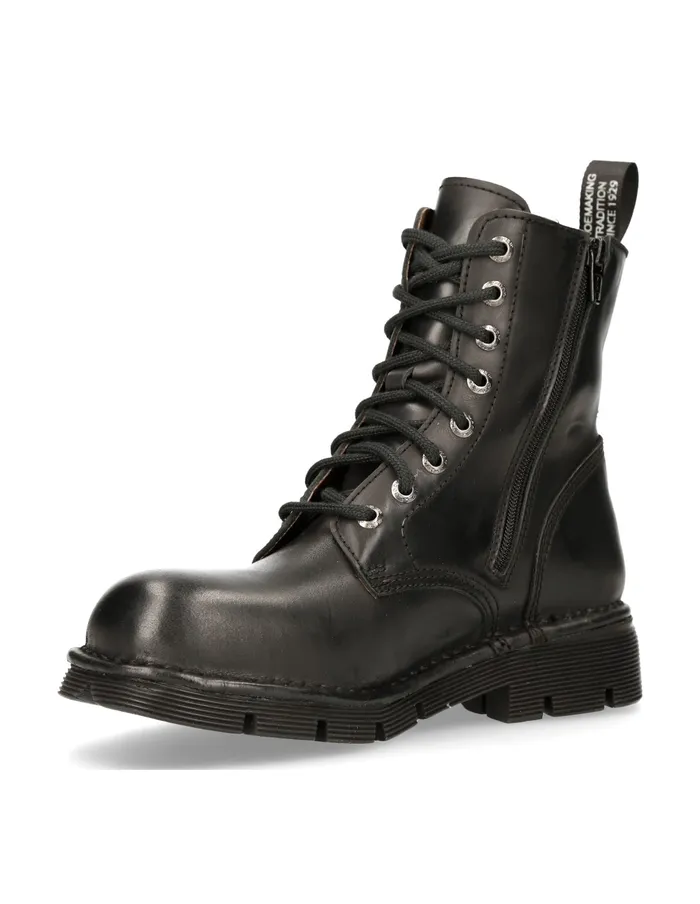 WomenMen Military New Rock Ankle Boot Black Planing With Laces MNewmili084S1 WomenMen Military New Rock Ankle Boot Black Planing With Laces MNewmili084S1