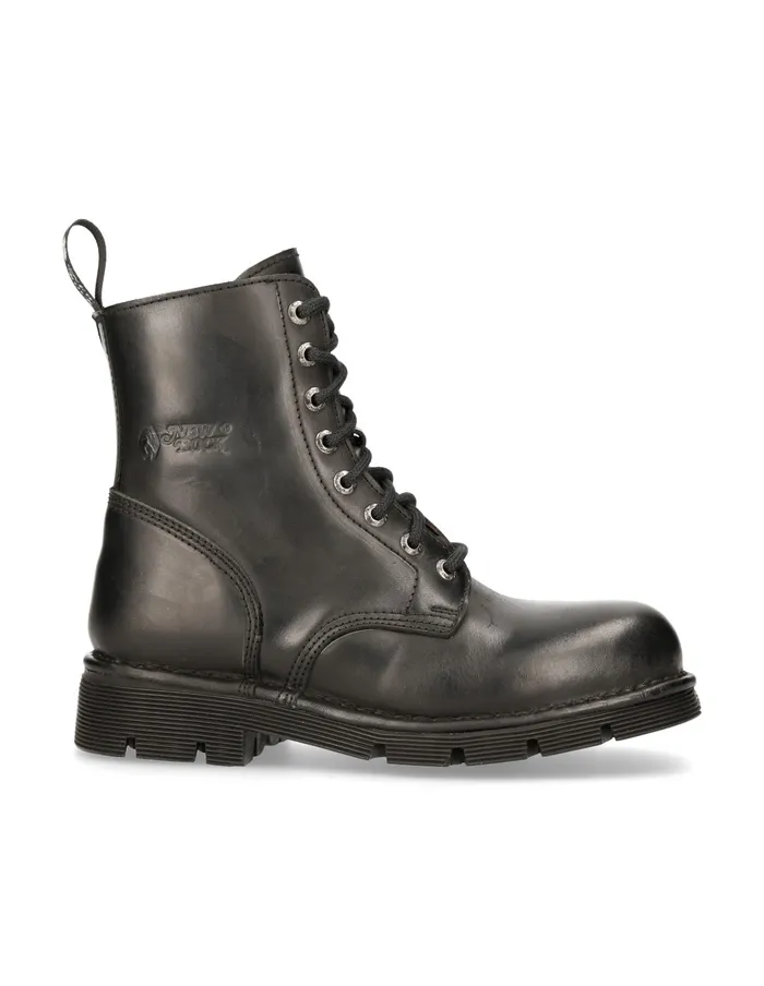 WomenMen Military New Rock Ankle Boot Black Planing With Laces MNewmili084S1 WomenMen Military New Rock Ankle Boot Black Planing With Laces MNewmili084S1