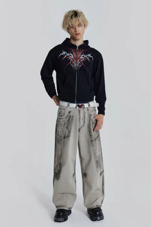 WomenMen Scuff Colossus Jeans Cream Jaded London Colossus Jeans