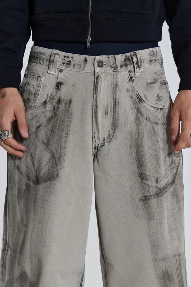 WomenMen Scuff Colossus Jeans Cream Jaded London Colossus Jeans